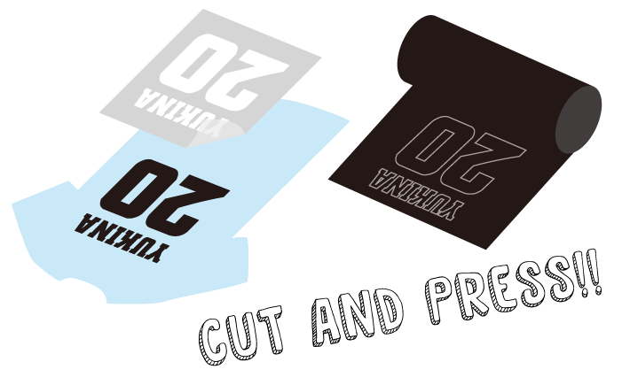 個別の名入れや背番号にはカッティングプリント